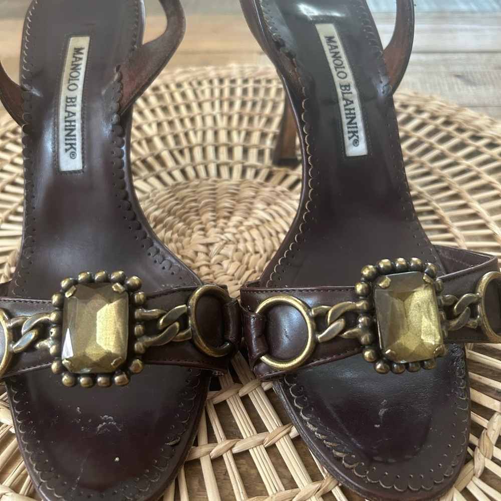 Manolo Blahnik sling back, sz 36.5/6.5